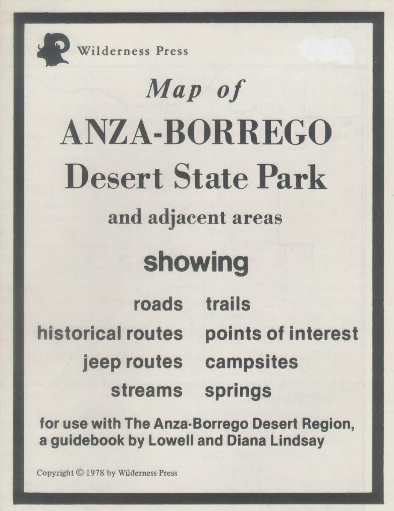 MAP OF ANZA-BORREGO DESERT STATE PARK and adjacent areas.